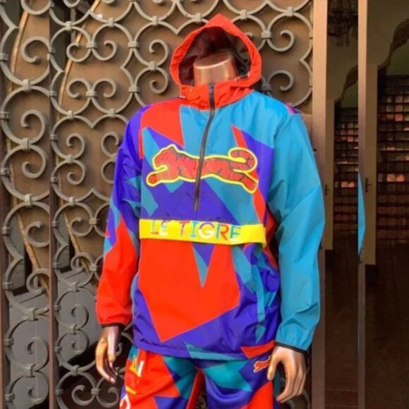 Men's Le Tigre Multicolor Windbreaker Hoodie NWT